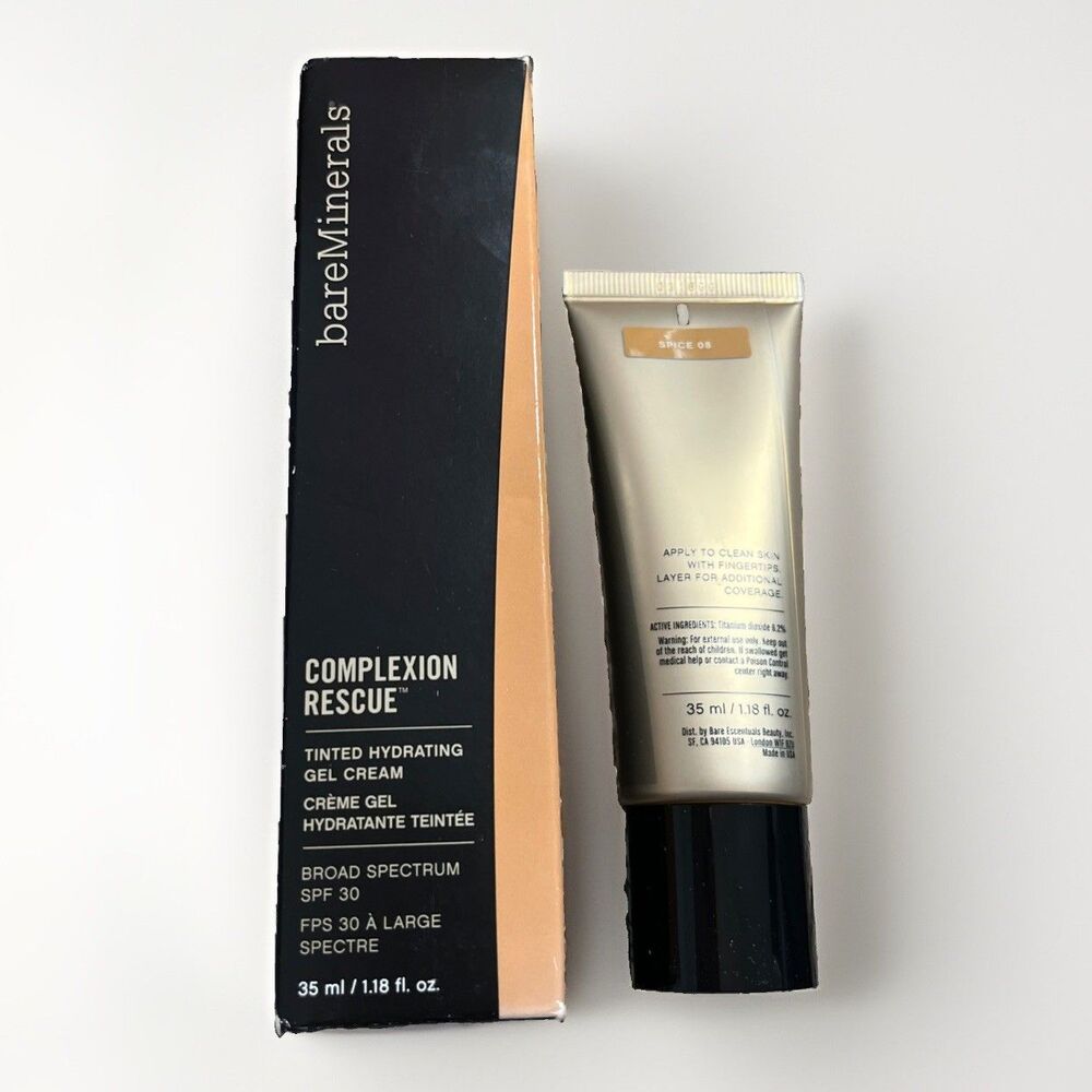 NIB bareMinerals Complexion Rescue SPICE 08 Tinted hydrating gel cream 1.18.oz